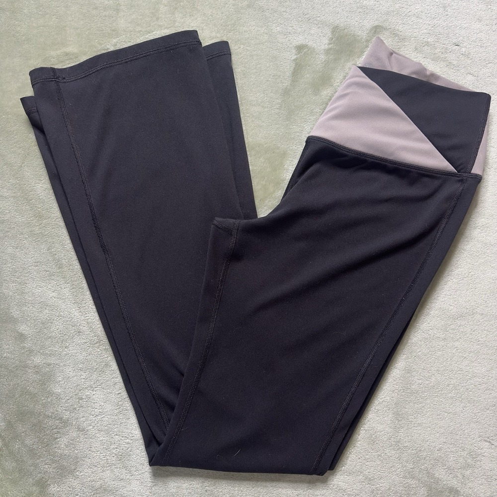 Velocity‎ Flare Leggings Black / Brown Large Women's Yoga Pants